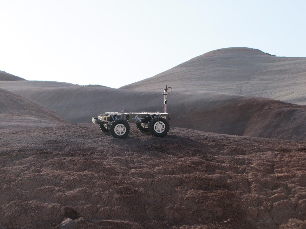 Our rover exploring the desert.
